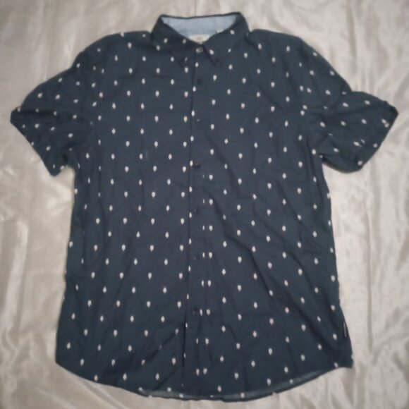 Ben Sherman men's shirt sizeXL blue short sleeves popsicle design work fun boho - Picture 1 of 10